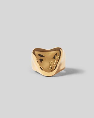 Bague chevalière coeur