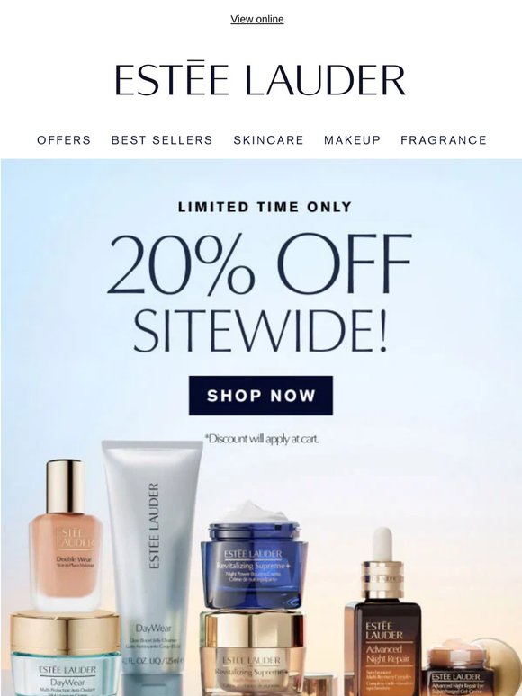 ENDS TODAY! 20% off sitewide!*
