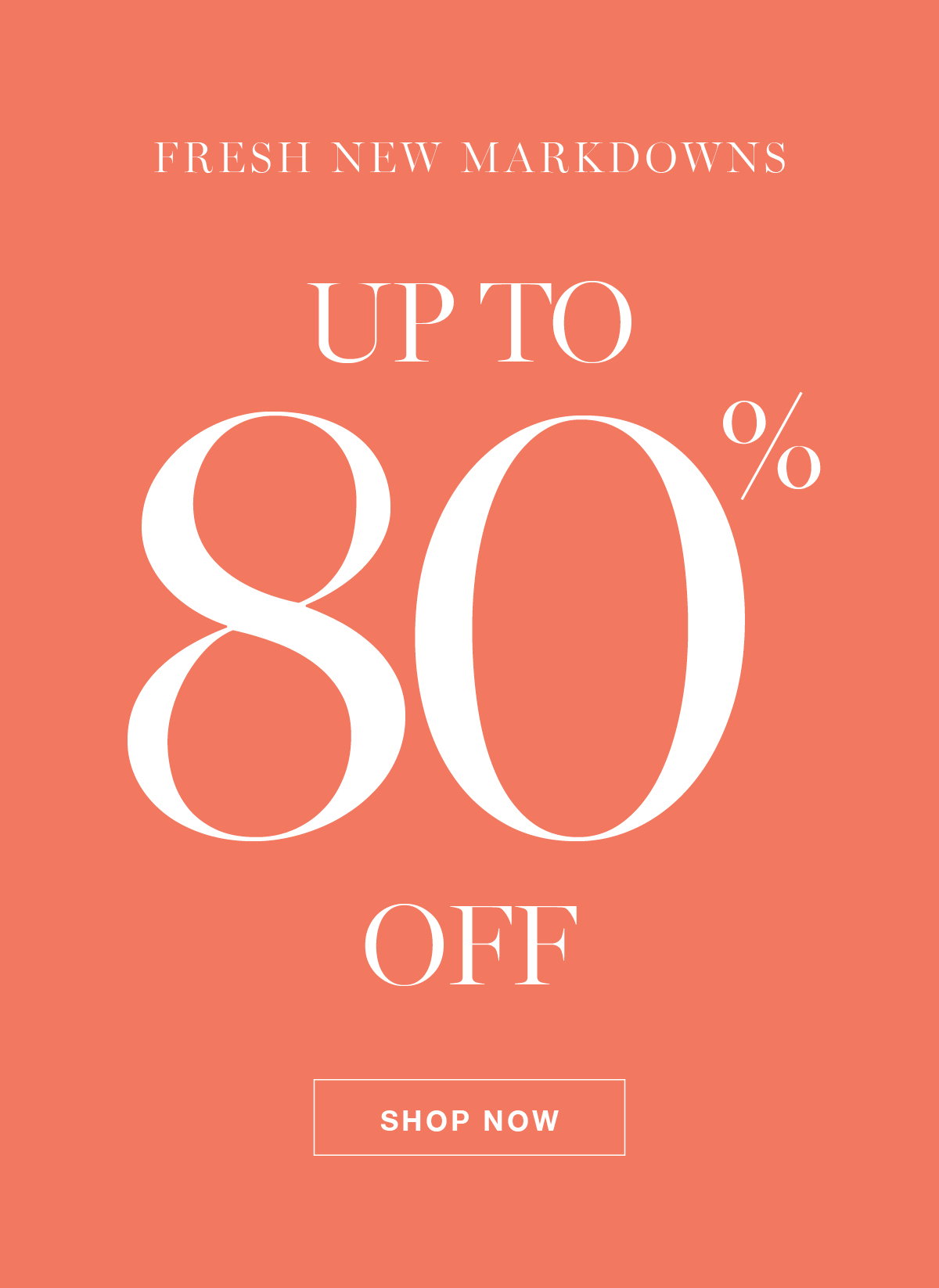 Styles up to 80% off.