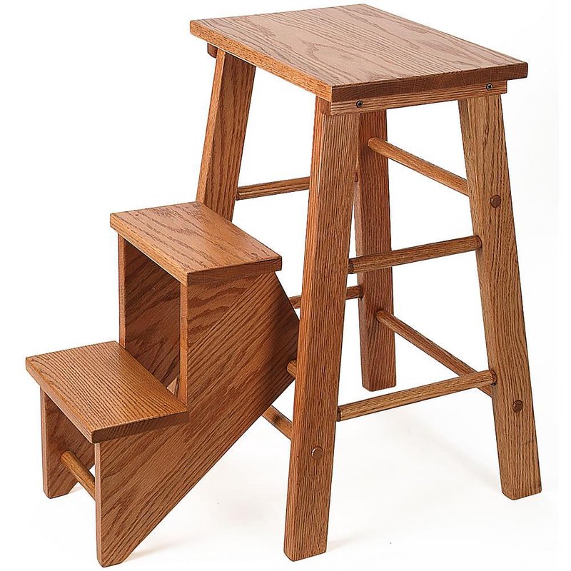 Image of Handcrafted Solid Oak Step Stool