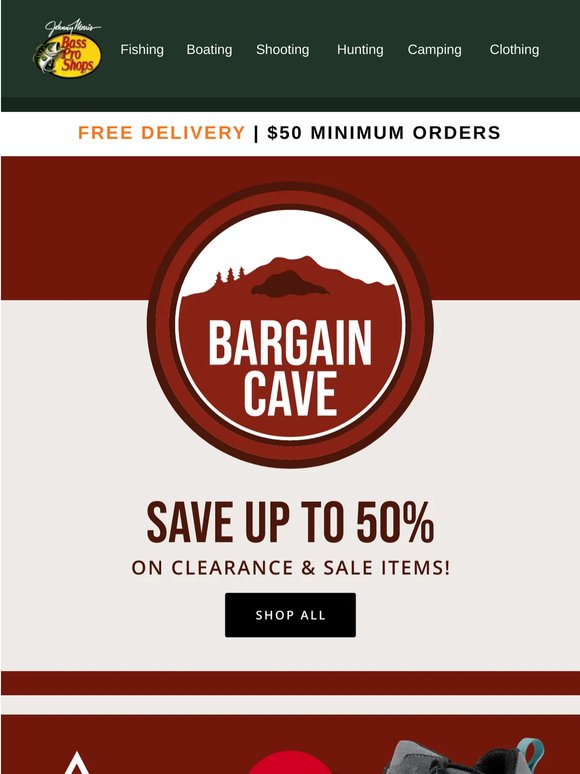 Save Up To 50% In The Bargain Cave!