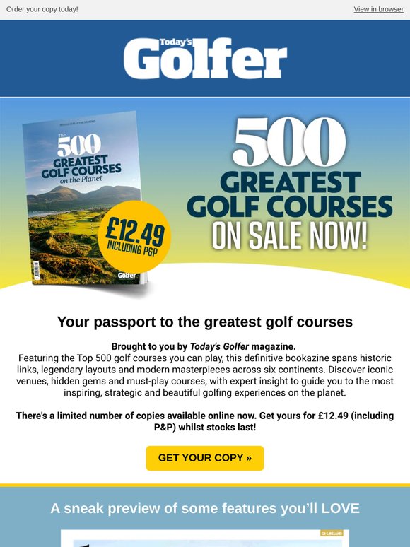The 500 Greatest Golf Courses bookazine on sale now!