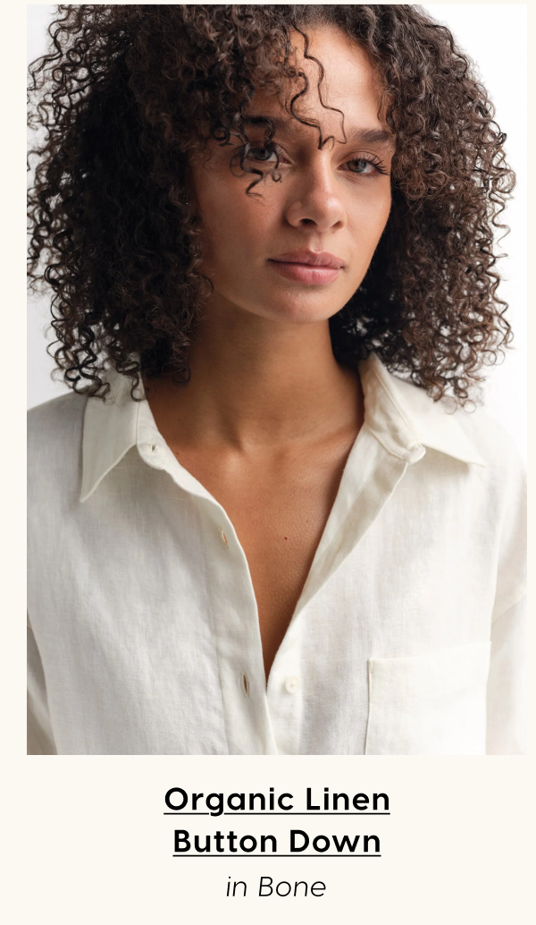 Organic Linen Button Down in Bone