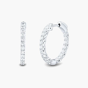 2 ct. tw. Lab Grown Diamond Inside-Out Hoop Earrings in 14K White Gold