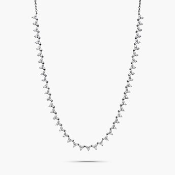 Lab Grown Diamond Cluster Necklace in 14K White Gold