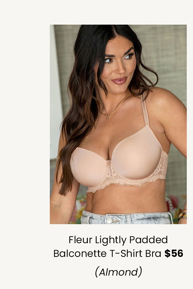 Fleur Lightly Padded Balconette T-Shirt Bra - Almond