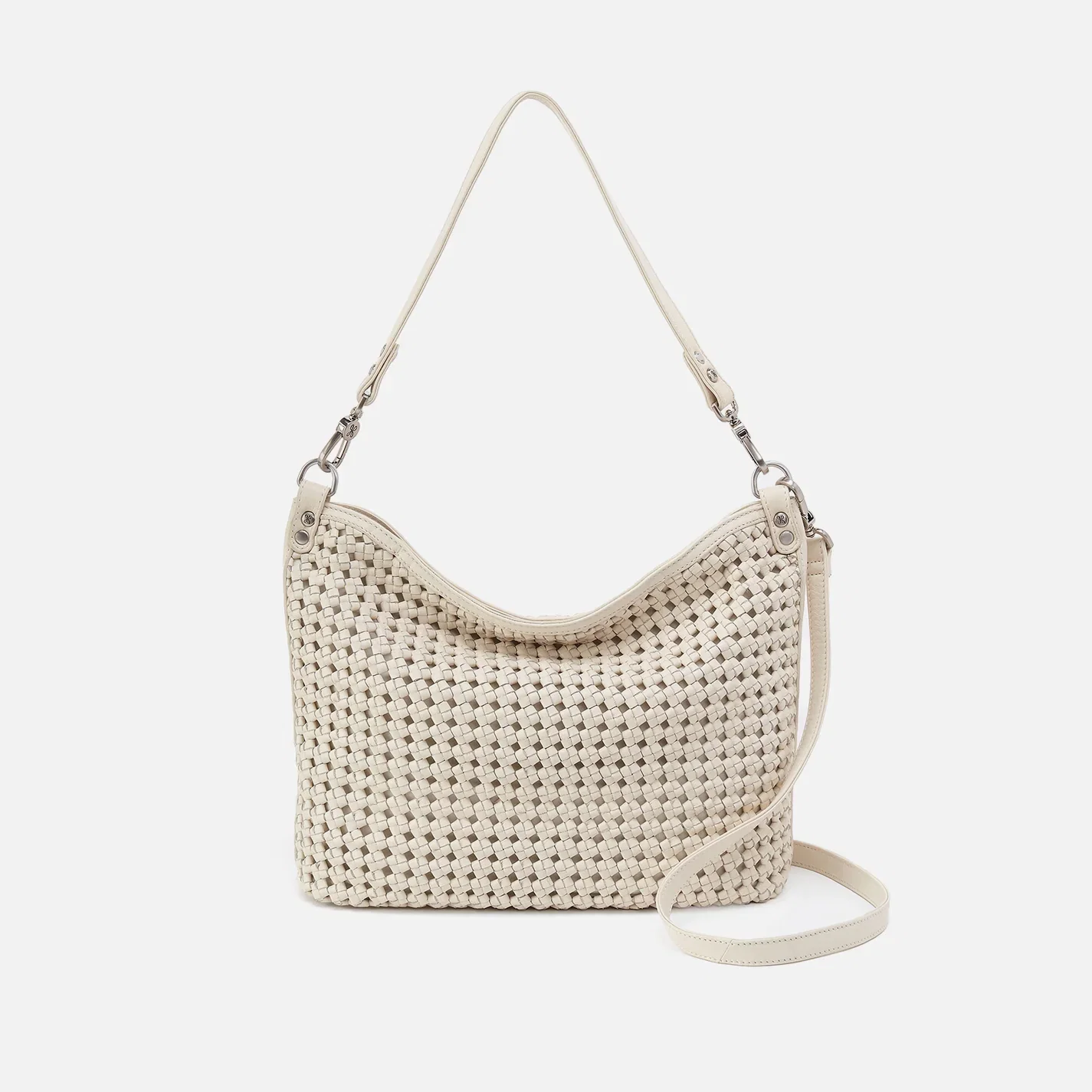 Image of Pier Shoulder Bag in Woven Leather - Whitecap