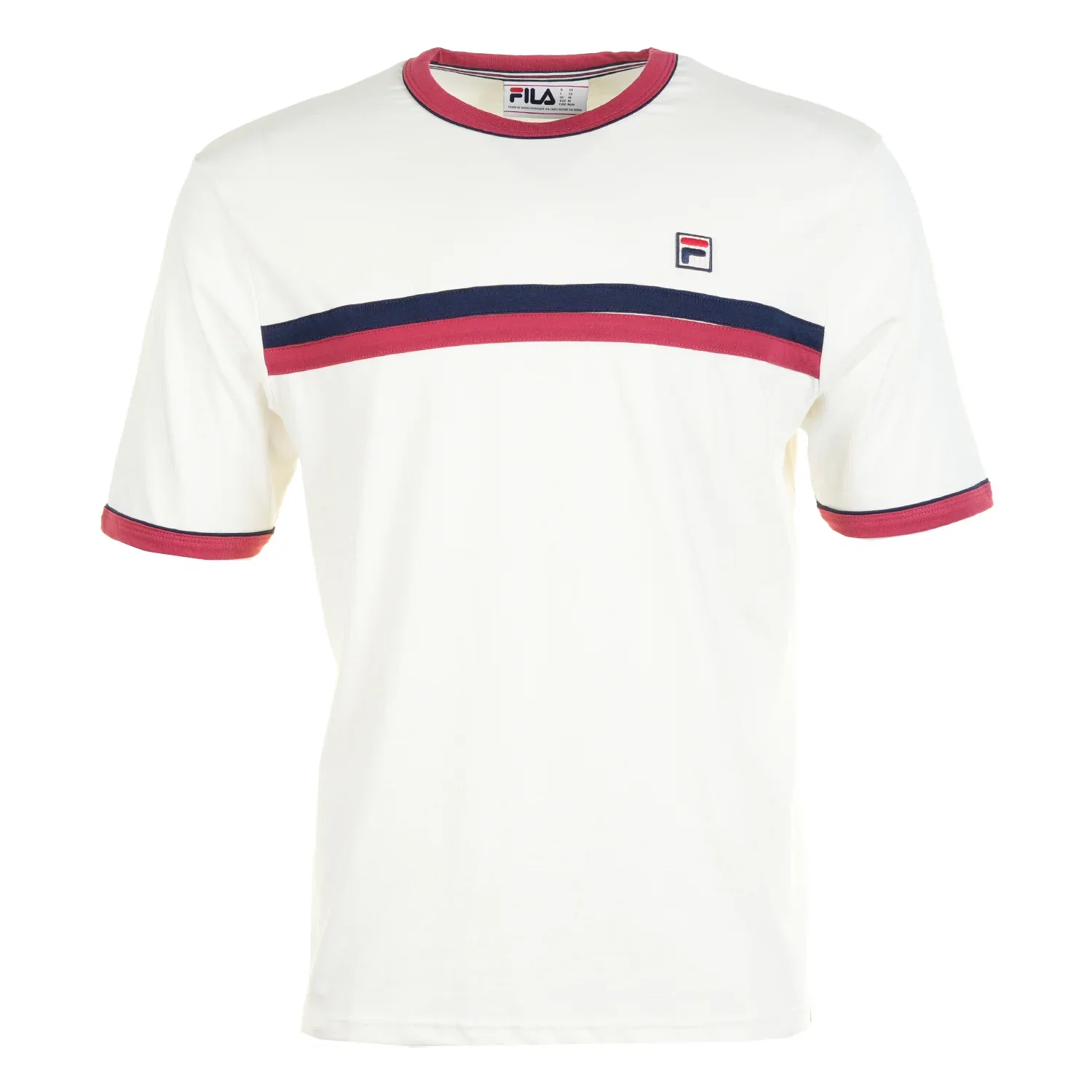 Image of FILA<Br>Rosario Tee Gardenia Garnet Fila Navy