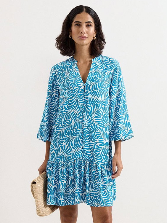 Phoebe Blue Print Swing Dress