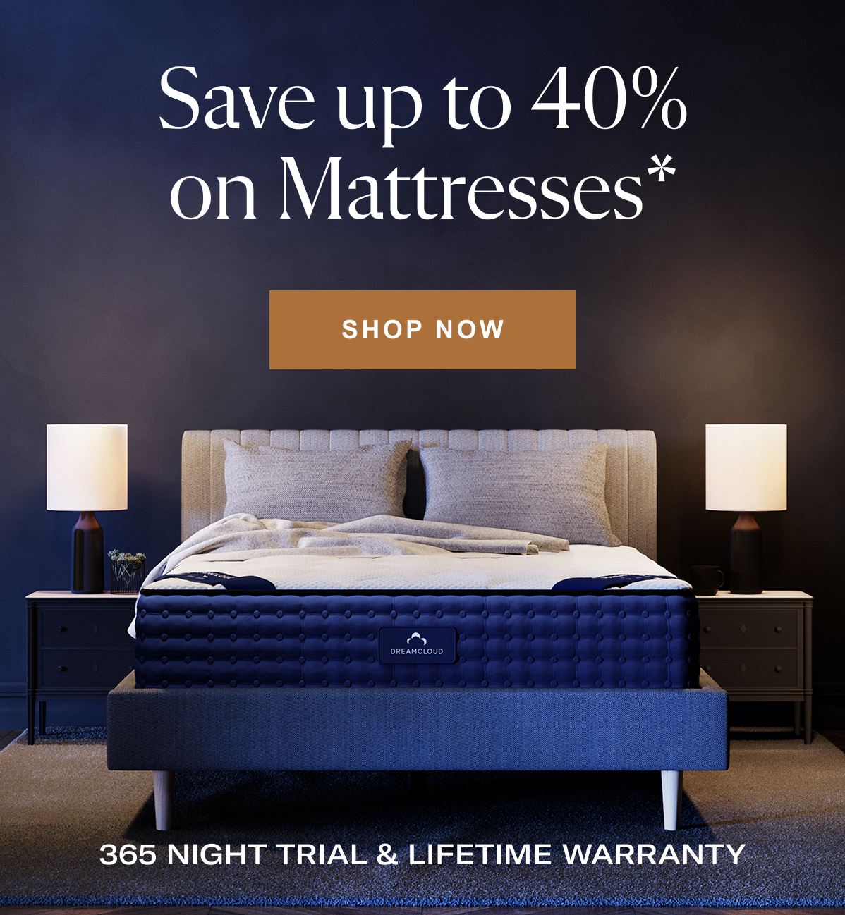 Save up to 40% on mattresses
