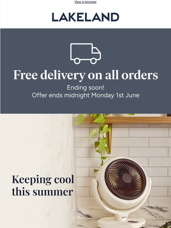 Free delivery ending soon!