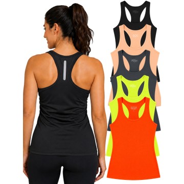 5-Pack Galaxy by Harvic Moisture Wicking Womens Racerback Tanks (S-3XL)