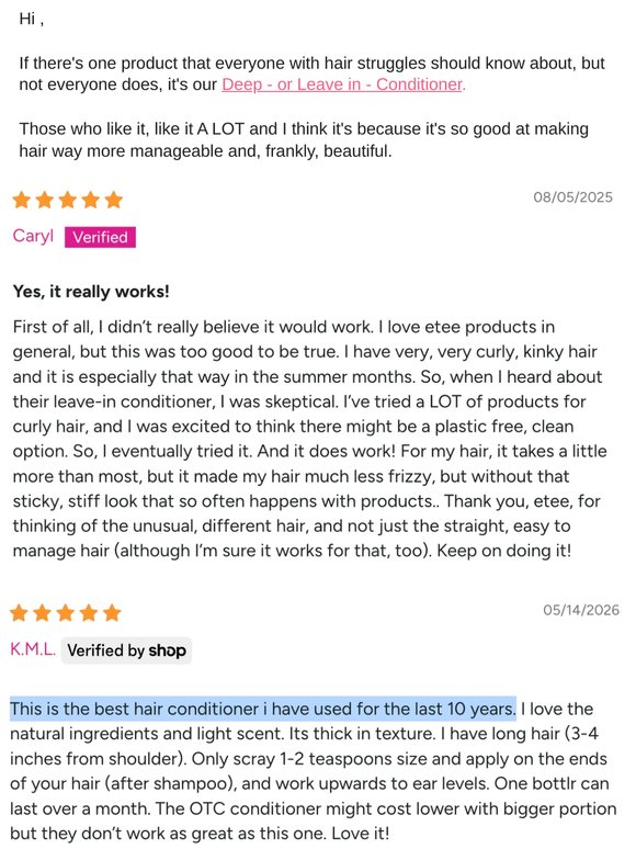 A gift for you....FREE Deep Conditioner
