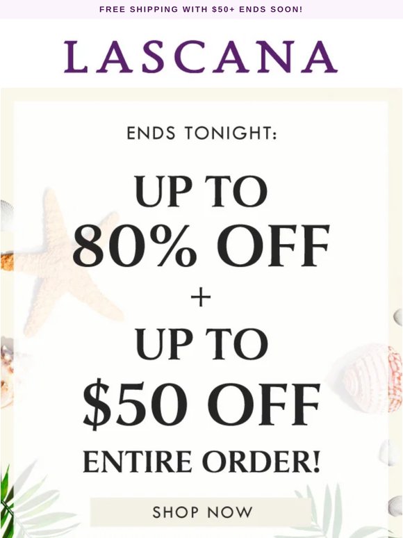 4 Hours Left: Extra $50 Off + Up to 80% Off Sale⏰
