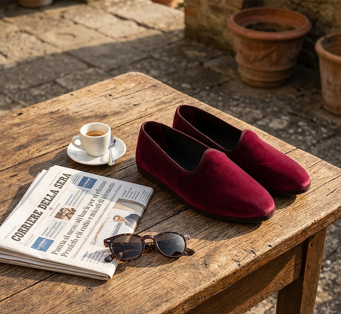 men's loafers on a table