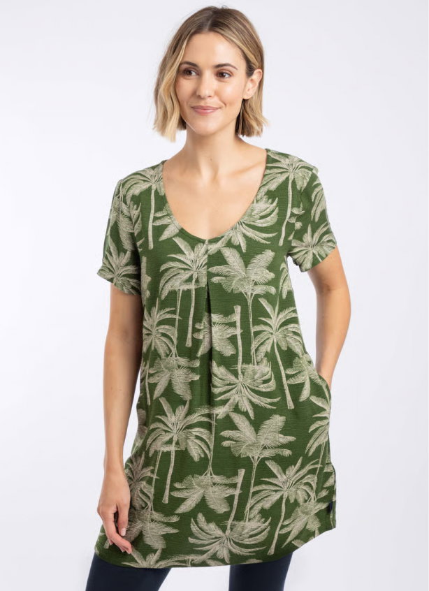 Annuri Lightweight Printed Tunic Ginko Green