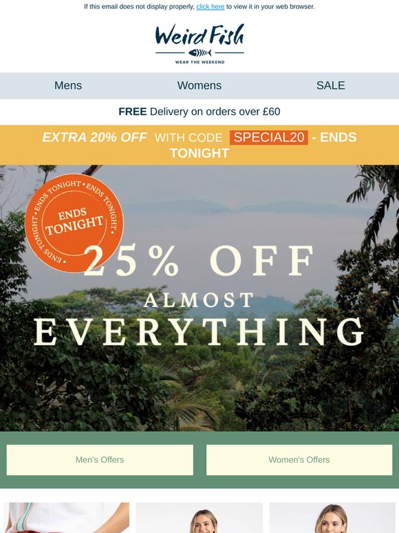 Catch 25% OFF Summer Styles + Extra 20% OFF
