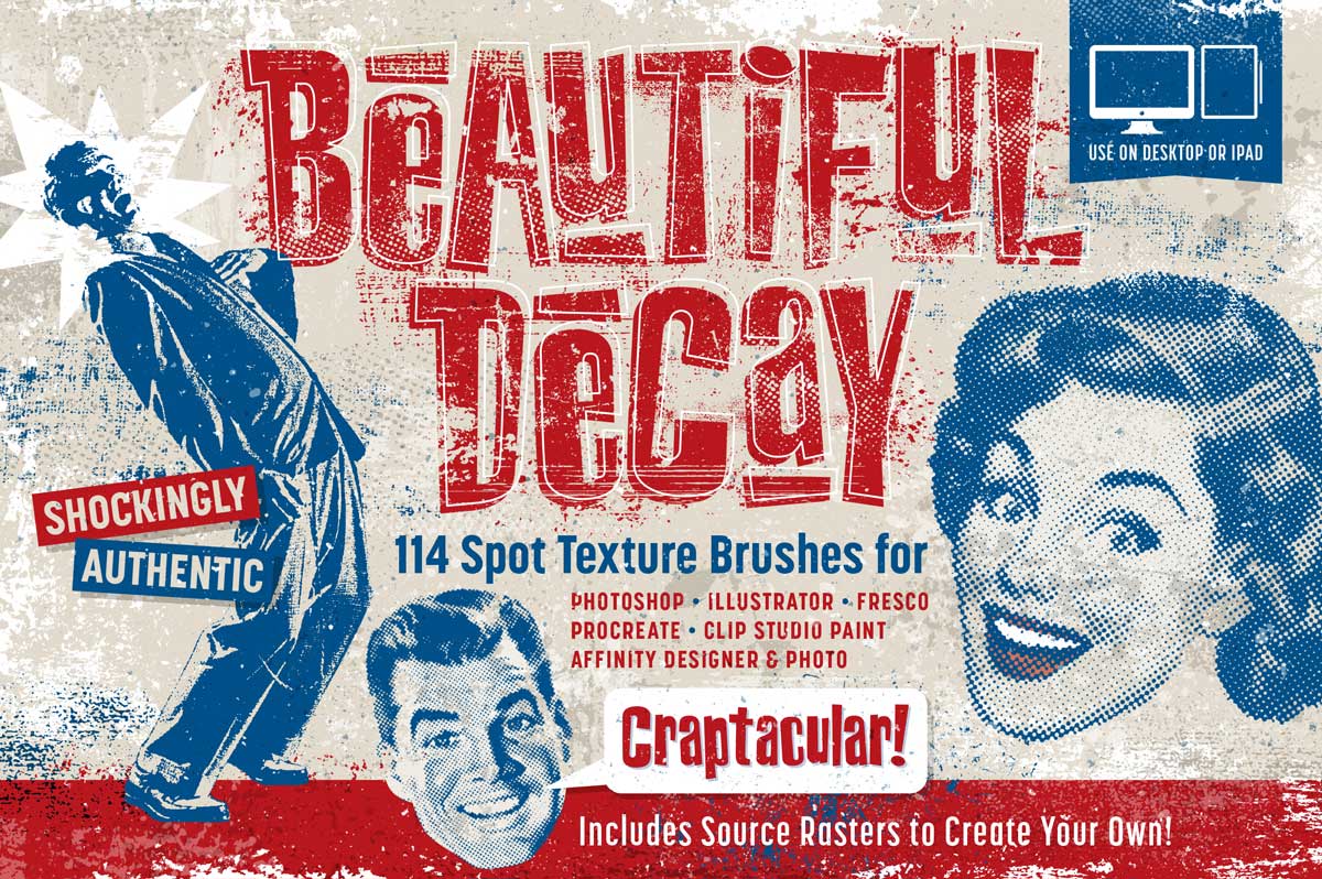 Beautiful Decay Spot Texture Brushes