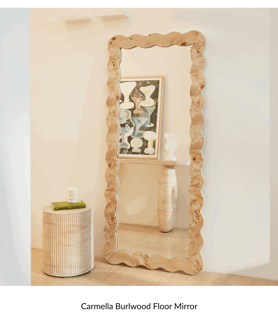 Shop Carmella Burlwood Floor Mirror