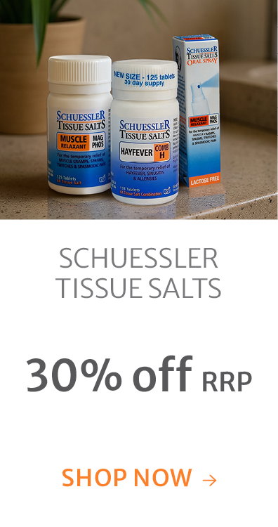 30% off RRP on Schuessler Tissue Salts