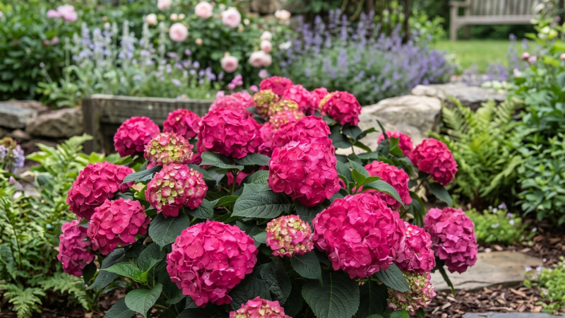 Close up image of deep red double knockout rose.