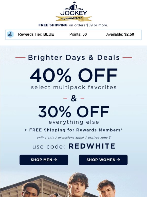 Extra 40% off multipacks means extra comfort for you cart