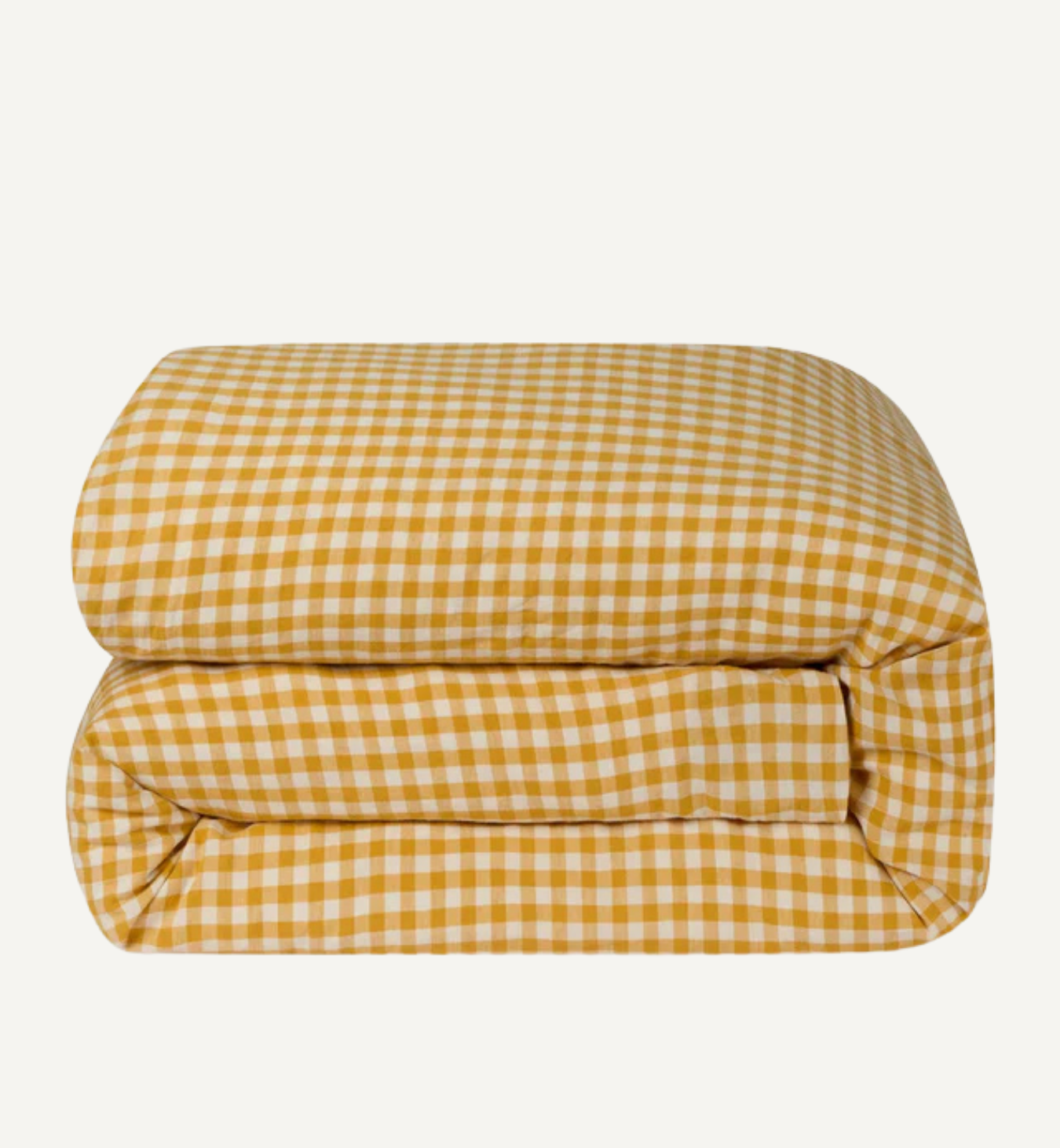 Honey Gingham Linen Blend Duvet Cover