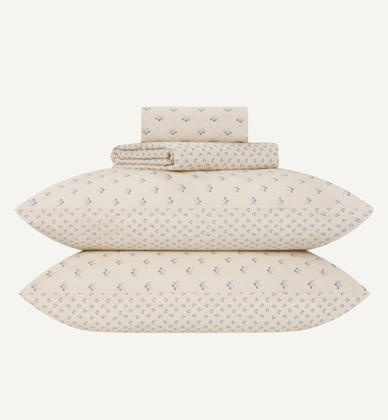 Cove Blue Martha Floral Cotton Duvet Cover