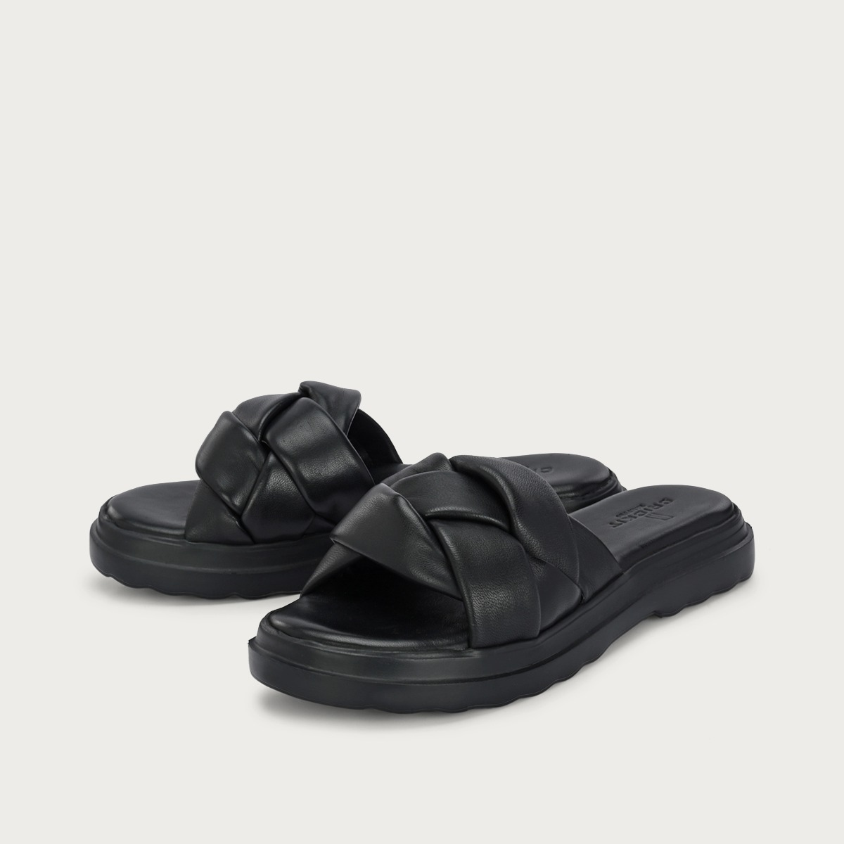 ODELL Schwarz Extra Leichte Sandale aus Leder mit flexibler Sohle und Memory Foam Innensohle