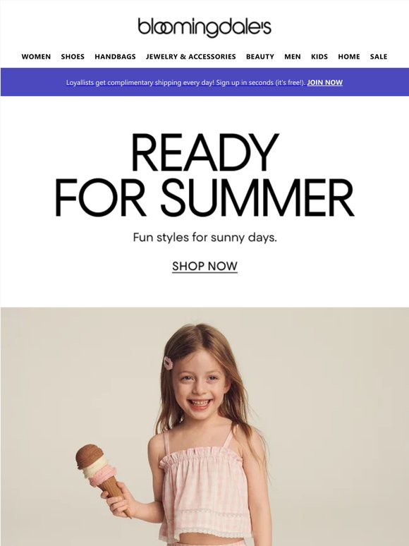 Kids’ styles for sunny days