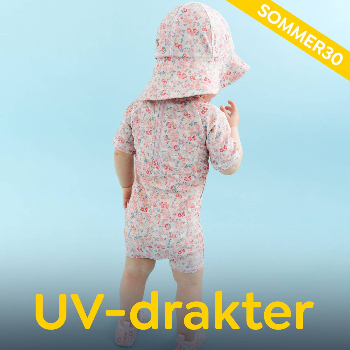 UV-drakter til barn som beskytter mot solen på strand og ved basseng