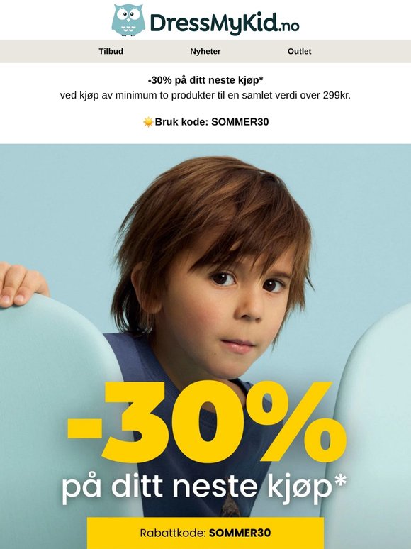 Har barna UV-BESKYTTELSEN klar? -30% på neste kjøp*🥳☀️