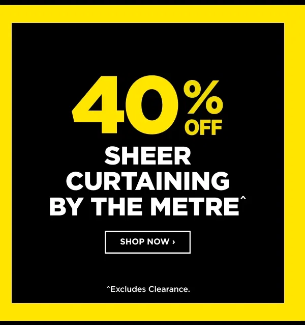40% Off Sheer Curtaining by the metre