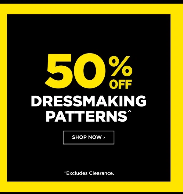 50% off Dressmaking Patterns