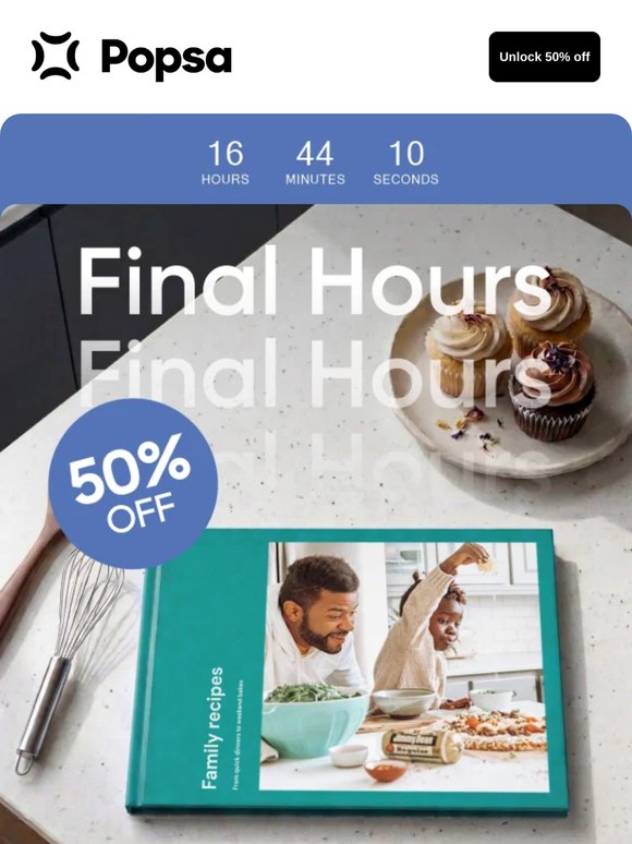 Ends at midnight!