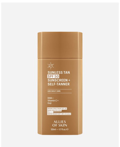 ALLIES OF SKIN SUNLESS TAN SPF 50 SUNSCREEN + SELF-TANNER