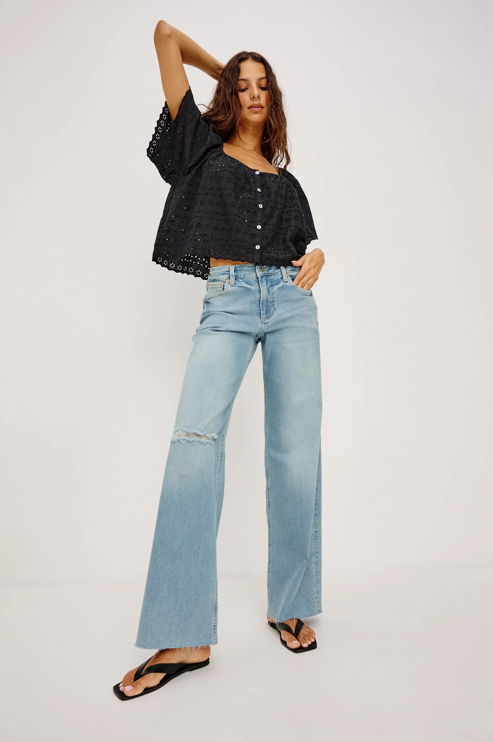 Image of GETTY LOW RISE WIDE LEG - WAVE RIDER
