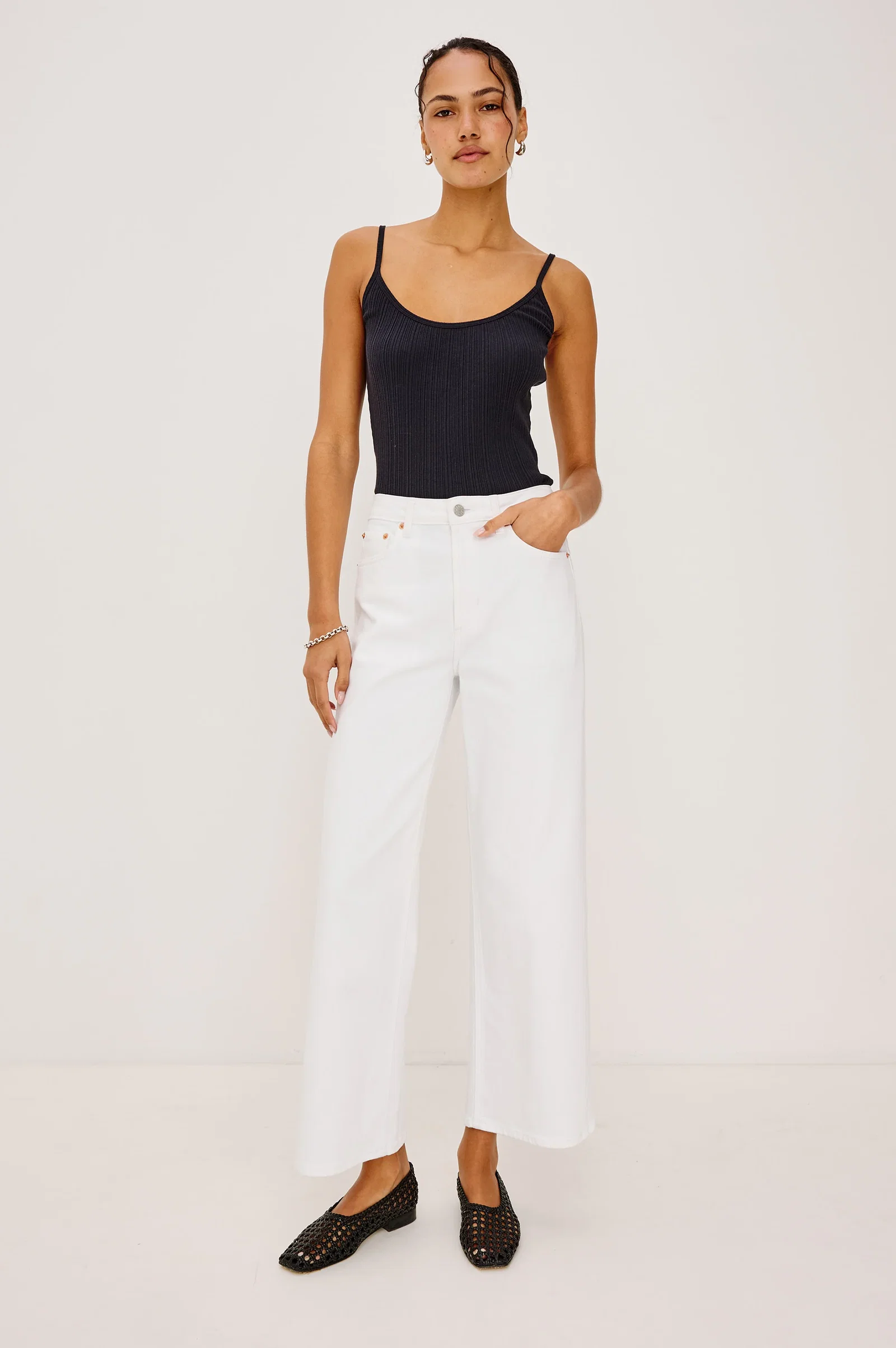 Image of GETTY CROP WIDE LEG - SALT WHITE