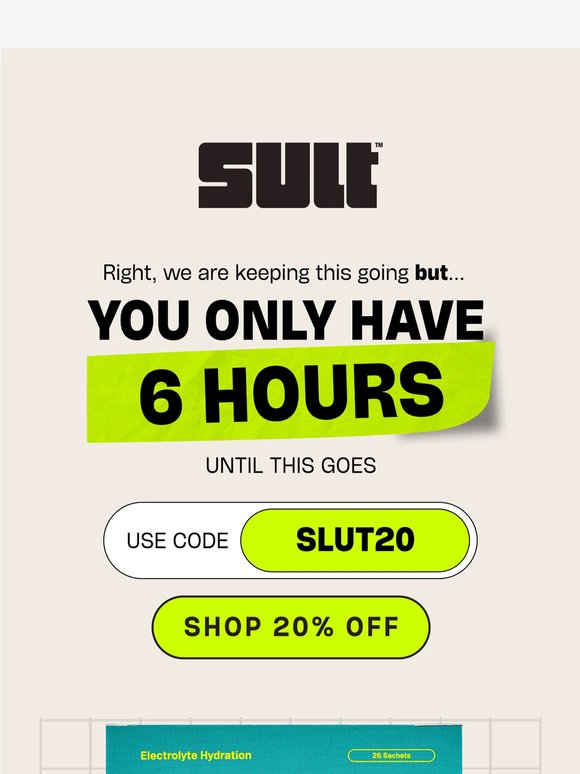 20% Off, You Have 6 Hours!!!