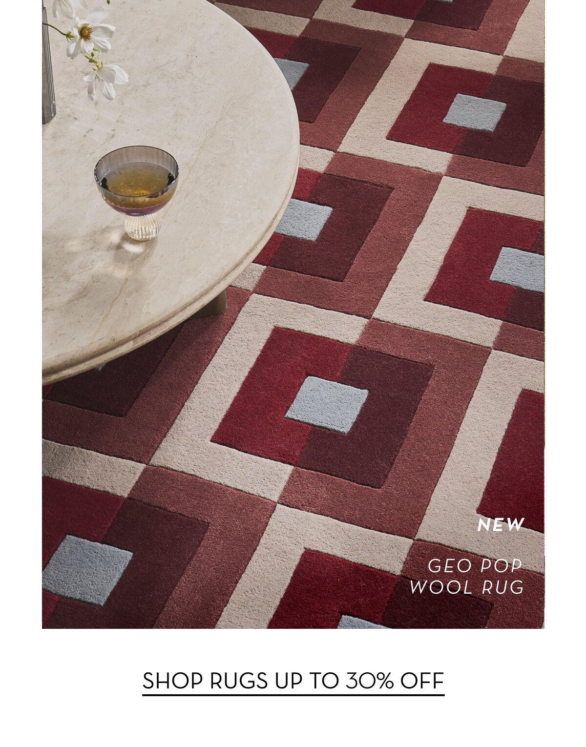 Shop rugs, up to 30% off