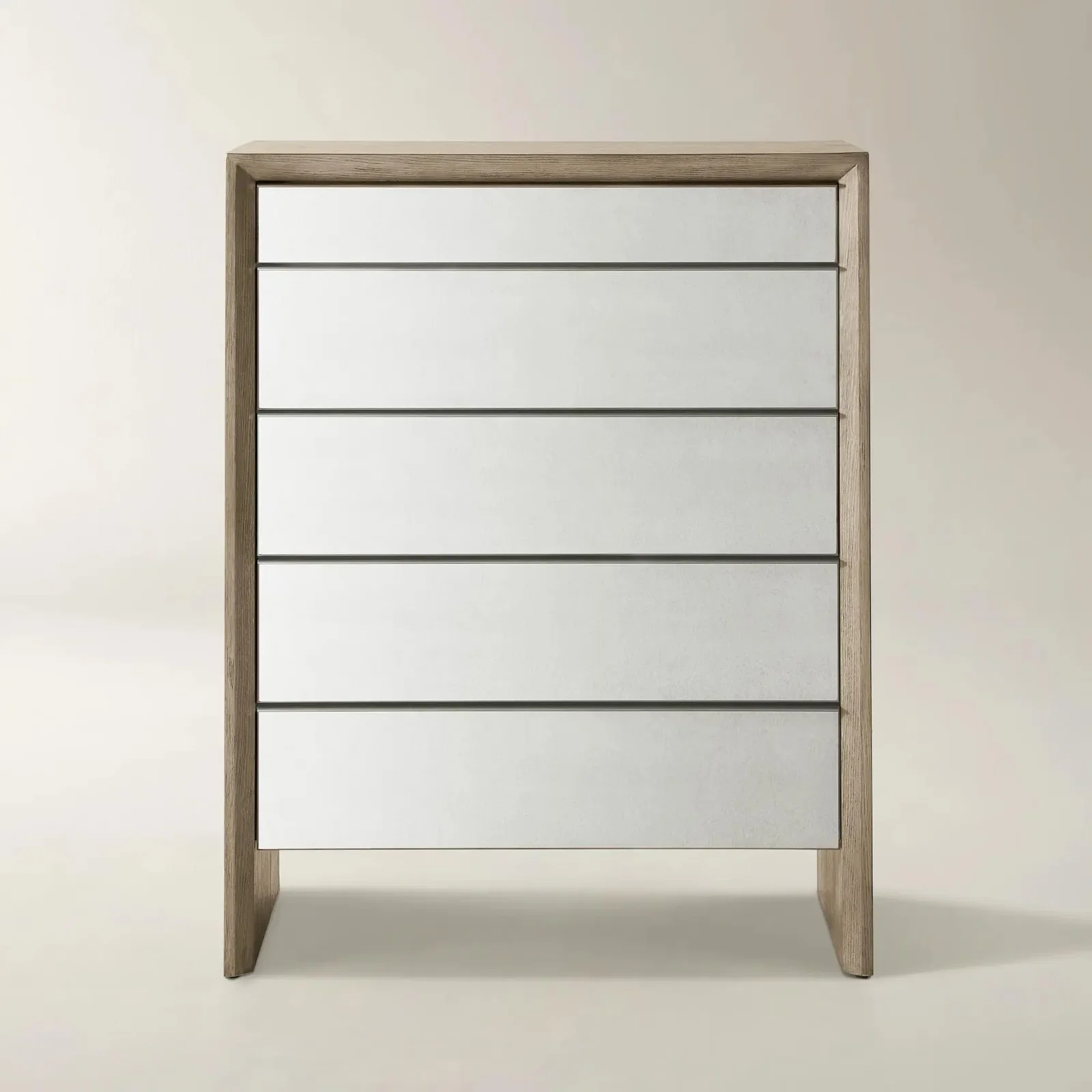 Image of Glimmer Mirrored 5-Drawer Chest (40")