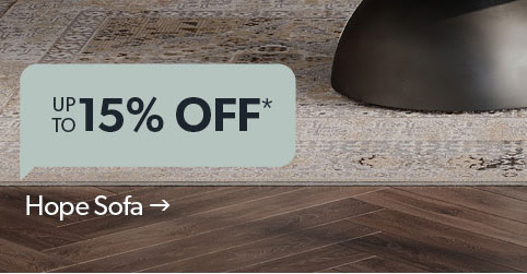 up to 15 percent off Hope Sofa. Click to shop. 