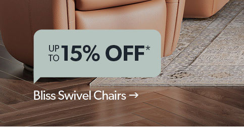 up to 15 percent off Bliss Swivel Chair. Click to shop. 