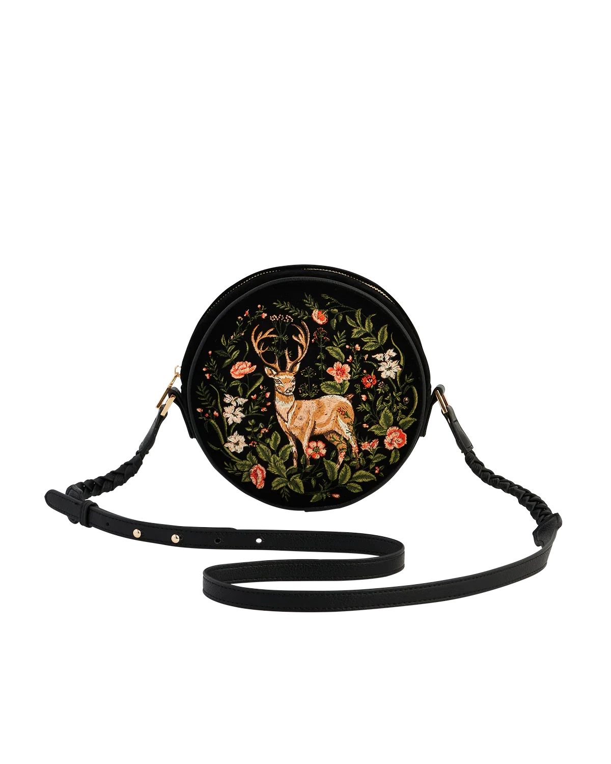 Image of 20% off Black Embroidered Circle Bag