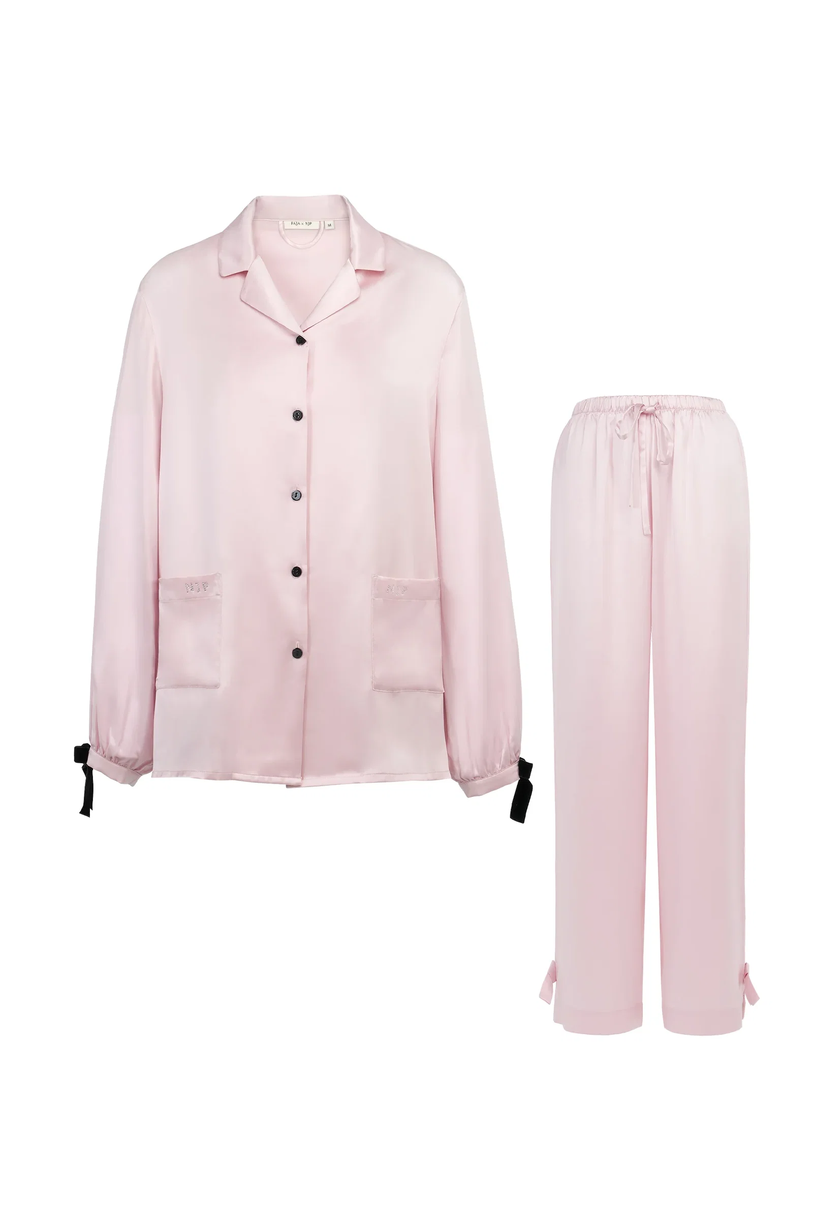 My Party 22 Momme Silk Bow Pajama Set