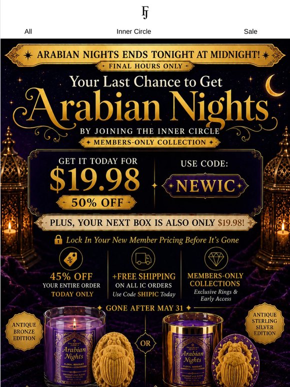 Arabian Nights for $19.98 + 45% OFF Order 🌙 Ends TONIGHT