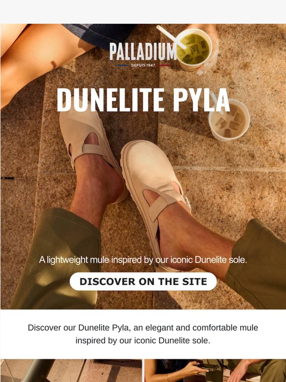 Dunelite Pyla, our lightweight mule inspired by our iconic sole.