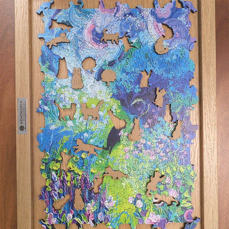 Cat in the Garden - Free Form Puzzle Cut