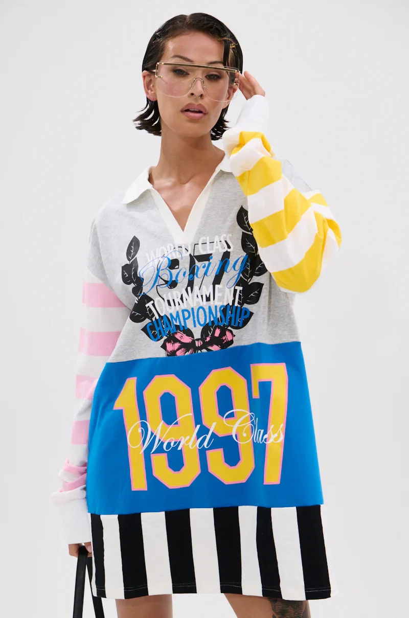 Image of HERE FOR THE DRINKS PRINTED TSHIRT DRESS