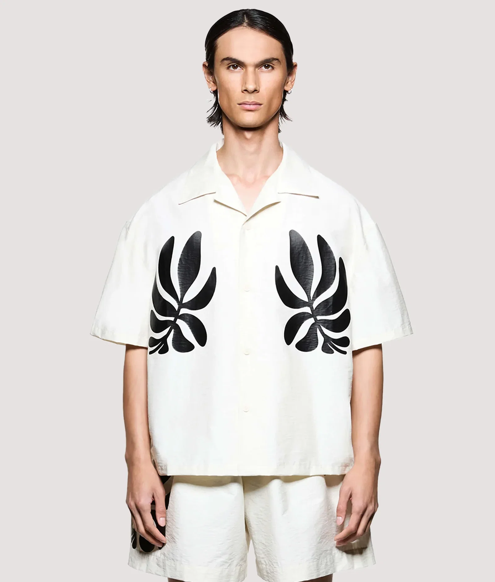 Box Fit Botanical Print Short Sleeve Vacation Shirt